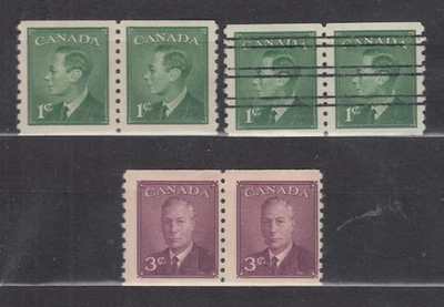 1949 #295 #295xx (precancelado) 1¢ y #296 3¢ “poste-postage” par de bobinas omitidas nh Foto 1 de 2