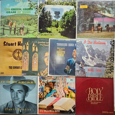 Vintage 11 LP Lot #AIU: Country Folk Christian Sacred Gospel VG or Better Vinyl - Image 1 of 4