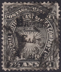 British East Africa 1895 QV BEA Overprint 7½a Black Used SG41 cat £130 - Picture 1 of 2