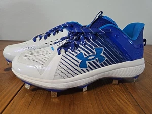 Under Armour 3025592-400 Yard Low Baseball Metal Cleats Blue White US 7 - Picture 1 of 11