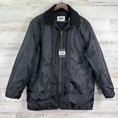 Joseph Abboud NUEVO Abrigo Chaqueta Para Hombres Negro Acolchado Forrado Completo Doble Cremallera Talla L Foto 1 de 4