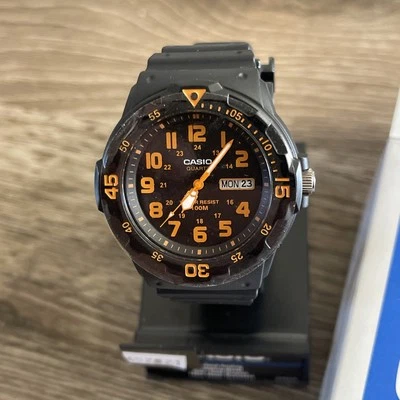 Casio Analog Sport MRW-200H-4B Wrist Men Watch ORANGE TEXT - Image 1 of 4