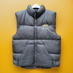 Daniel Poole Vintage 90s Puffer Gilet Jacket Large Black World Systems Rave Rare - Picture 1 of 13