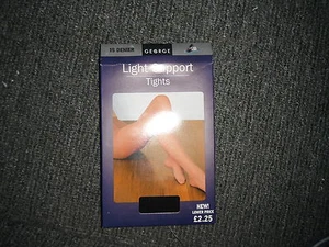 George Light Support Medium Black 15 Denier Medium Tights - Picture 1 of 1