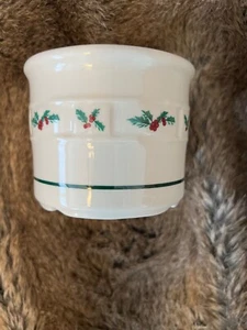 Vaso de cerámica tradicional Longaberger de acebo - Imagen 1 de 3