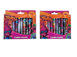 Paquete de 2 lápices de colores Jumbo Trolls 12pk - Imagen 1 de 1