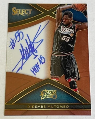2015-16 Panini Select Dikembe Mutombo Signatures Copper AUTOGRAPH #10/49 HOF 15 - Image 1 of 2
