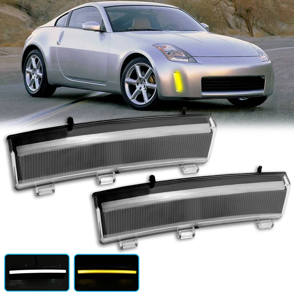 For 2006 2007 2008 2009 Nissan 350z LCI LED Side Marker Lights Lamps with DRL - Imagem 1 de 4