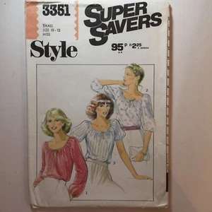 Style 3351 Raglan Sleeve Loose Tunic Top Tie Boho Scoop Ladies Used Cut Pattern - Picture 1 of 10