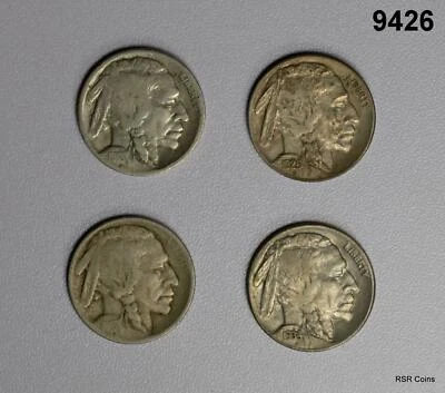 4 COIN LOT BUFFALO NICKELS: 34 XF, 18 G, 26 XF, 13 I G! #9426 - Image 1 of 2