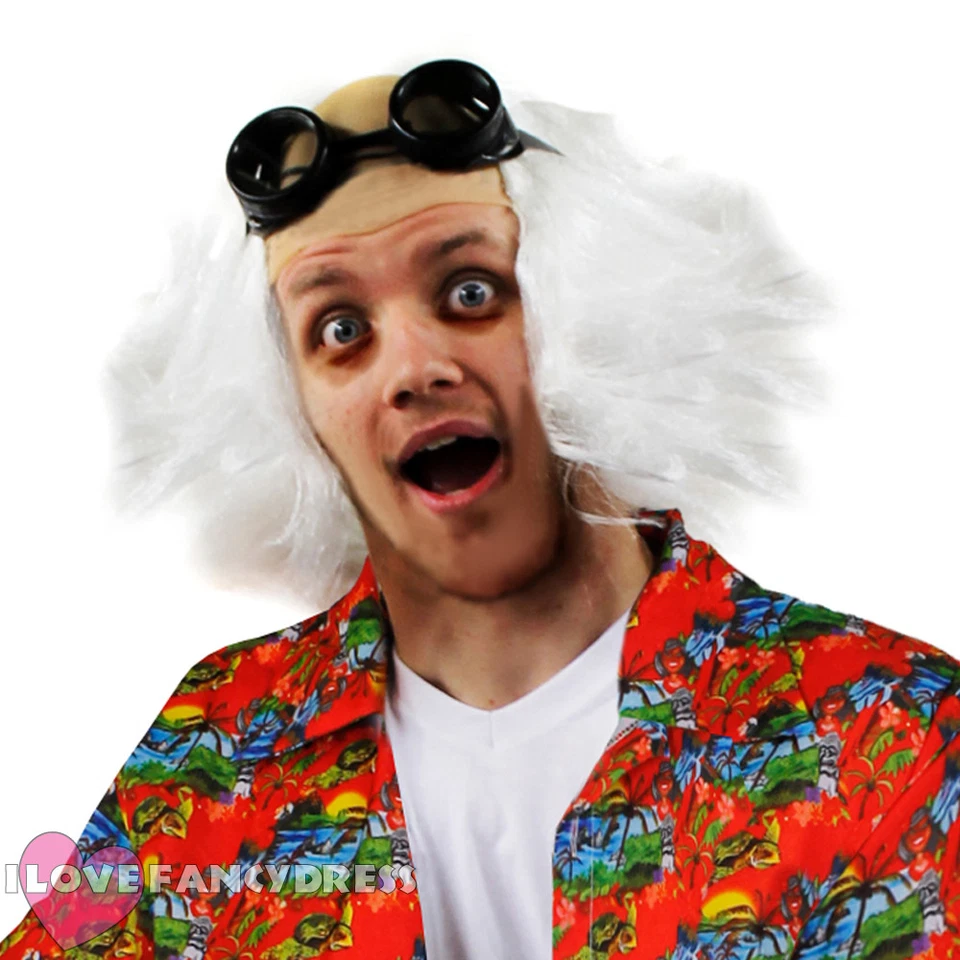 ILOVEFANCYDRESS ZUKUNFT ARZT PERÜCKE UND BRILLE ZUBEHÖRSET VERRÜCKTER WISSENSCHAFTLER KOSTÜM TV FILM