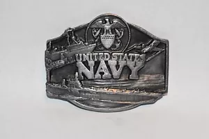 Vintage Silver USA Navy 1987 Siskiyou Cast Metal Belt Buckle! - Picture 1 of 2