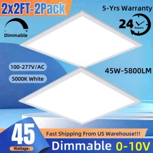 2x 2 ft. x 2 ft. White Integrated LED Flat Panel Troffer Light Fixture at 5800LM - Picture 1 of 9