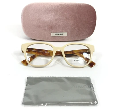 Monturas para gafas Miu Miu VMU02V 10H-1O1 beige tortuga ojos de gato logotipos 52-19-145 Foto 1 de 4
