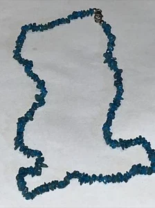 Blaue Saphir Nugget Perlen 19 Zoll Halskette - Bild 1 von 3