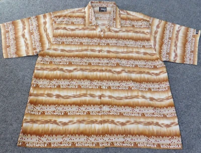 Vintage Southpole Shirt 3XL Brown mens Y2K Geometric button up hip hop grunge - Image 1 of 4