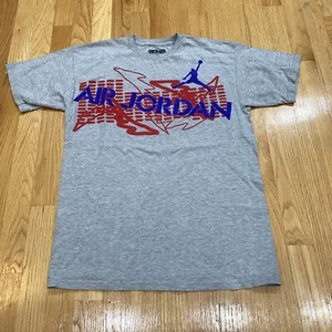Vintage Style Nike Gray Air Jordan Graphic Medium M tee shirt Gym Basketball - Picture 1 of 11