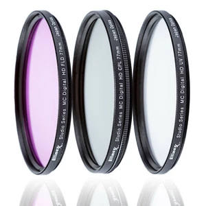 ULTIMAXX 3pcs 77mm CPL+UV+FLD + Case Kit for Pro Lenses - Brand New - Picture 1 of 1