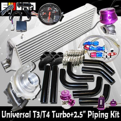 Hágalo usted mismo Universal EMUSA T3/T4 Turbo FMIC 2.5" Kit de Tubería Negra Foto 1 de 4