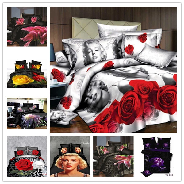 TRUYOO Print 3D Effect Bedding Set Duvet Cover - 100% Satin Cotton  - Image 1 of 1