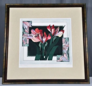 Beki Killorin Winters Betrothal Farbradierung signiert nummeriert & gerahmt floral - Bild 1 von 11