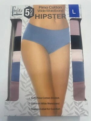 Felina, paquete de 5 bragas hipster de algodón elástico cintura ancha (talla grande) Foto 1 de 2