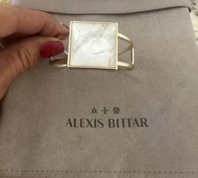 100% Authentic Elements  Alexis Bittar Square Marble Stone Cuff Bracelet $225 - Image 1 of 4
