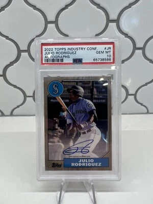 JULIO RODRIGUEZ 2022 Topps Industry Conference 1987 RC Auto PSA 10 PSA AUTO 10 - Image 1 of 2