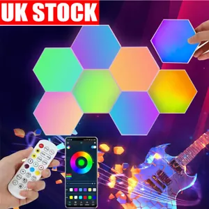 Hexagon Lights Gaming 8 Pack RGB Led Hex Light Panels Hexagon Smart Wall Lights - Picture 1 of 13