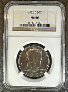1972 D KENNEDY Half Dollar * NGC MS66 * UNCIRCULATED * Brown Label * - Picture 1 of 5