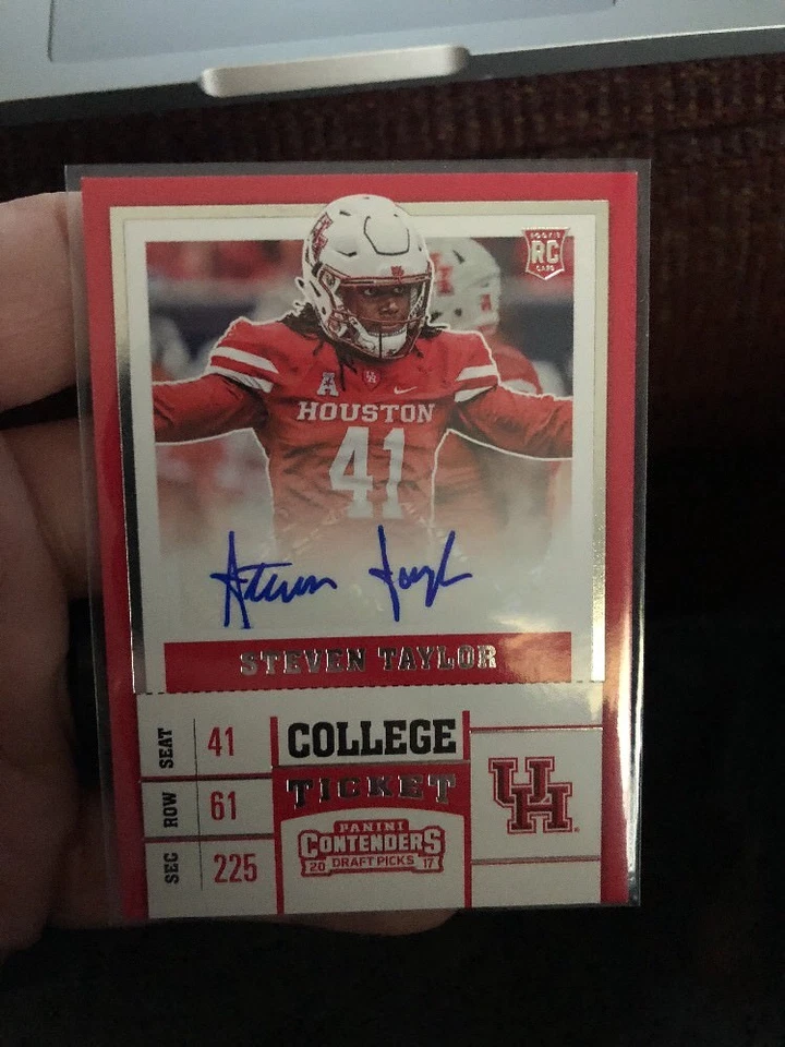 STEVEN TAYLOR 2017 Contenders Draft Rookie RC Auto Autograph #249 Houston - Image 1 of 1