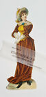 um 1900 Frau Kleid Handschuhe Glanzbild Prgedruck Luxuspapier Ephemera Vintage