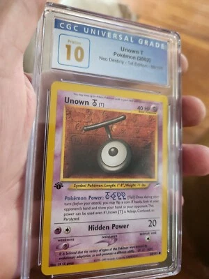 (POP 6) CGC 10 PRISTINE Unown T Neo Destiny 1st Edition Pokemon Card 2002 88/105 - Image 1 of 4