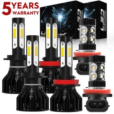 For 2013-2018 Chevy Traverse 6000K LED Headlight Hi/Lo Fog light Bulb Combo K9QC - Image 1 of 4