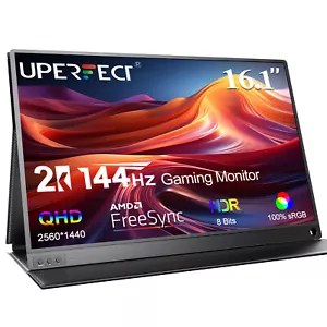 Used | UPERFECT Gaming Monitor 144Hz 2560x1440 2K Portable Monitor Laptop Extend - Picture 1 of 6