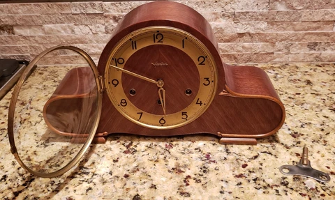 "Mauthe" Made in Germany! Tambour Humpback Mantel Shelf Clock (VIDEO) Cover