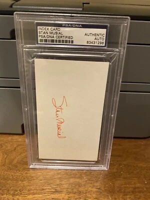 Stan Musial Authentic Autographed Signed 3x5 Index Card PSA/DNA COA - Image 1 of 3