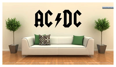 AC DC Wall Art Decal Vinyl Boys Kids Garage Band Sticker Lettering Words 36" - Image 1 of 3