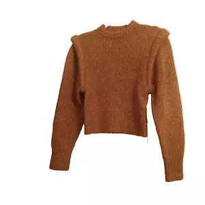 ASTR The Label NWT Women's Sweater XS CAMEL Light Tan Color Structured Shoulder - Picture 1 of 13