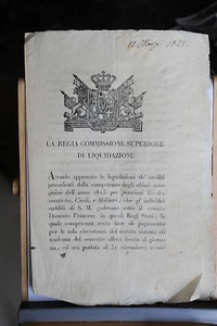 REGNO DI SARDEGNA - LA REGIA COMMISSIONE SUPERIORE DI LIQUIDAZIONE 12 MARZO 1823 - Imagen 1 de 1