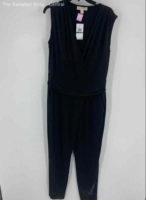 Macacão Michael Kors feminino preto sem mangas perna reta peça única tamanho grande - Imagem 1 de 4