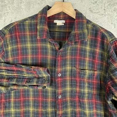 Carbon 2 Cobalt Shirt Men Large Green Red Plaid Flannel Gauzey Outdoor 133093 - Image 1 of 4