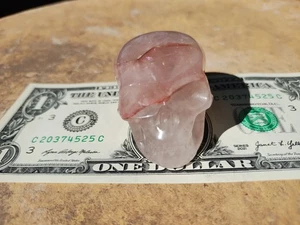 Calavera de cristal de cuarzo tallado 2" x 1,5" x 1,5" - Imagen 1 de 11