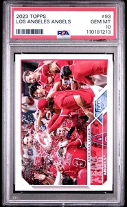Carta squadra PSA 10 2023 Topps Los Angeles Angels #93 Shohei Othani Mike Trout - Foto 1 di 2