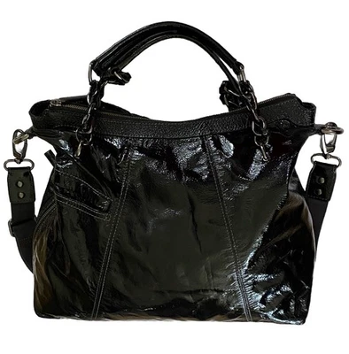 Bolso Bandolera Hobo International Slouchy Negro Charol De Colección Y2K Años 90 Correa Foto 1 de 4