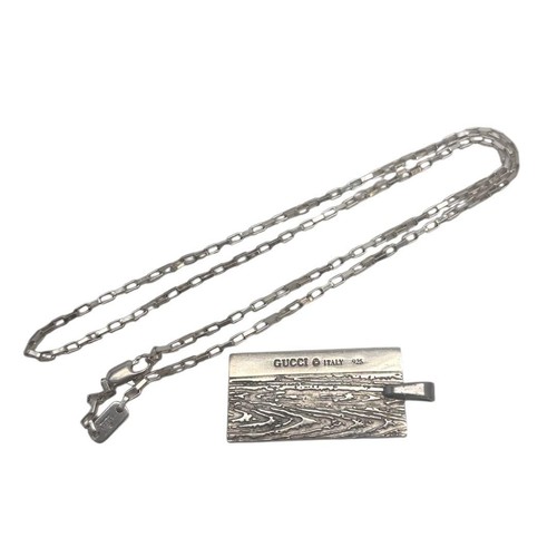 Lotto collana catena quadrata Gucci argento sterling 925 top usati set sfuso vendita no