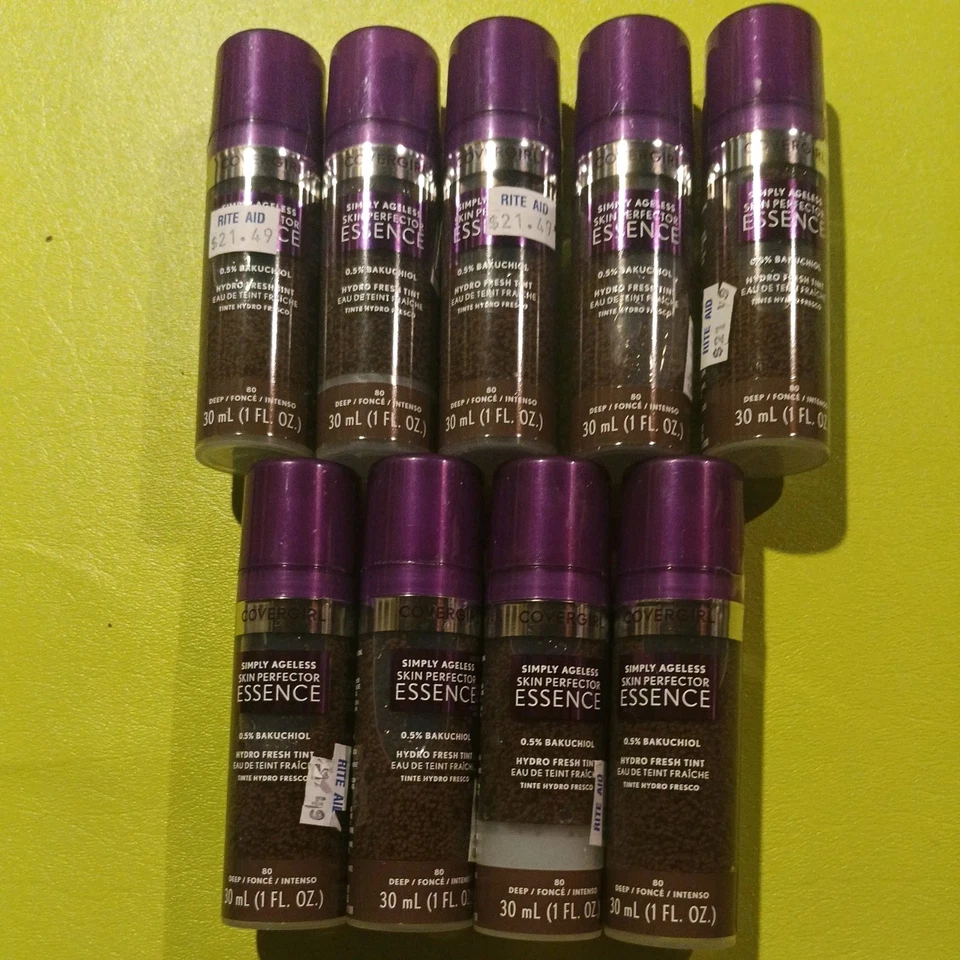 LOT OF 9 Covergirl Simply Ageless Skin Perfector Essence Foundation #80 NEW 30mL - Image 1 of 4
