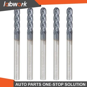 Labwork End Mill 1/8" 4 Flute Ball Nose Carbide 1-1/2" Overall Length 5 PCS - Picture 1 of 16