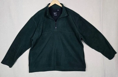 Chaqueta Pullover Vintage PROSPIRIT Para Hombres Grande 1/4 Cremallera Verde Oscuro Polar Foto 1 de 4