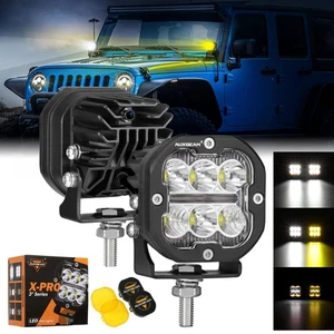 2x AUXBEAM 3" 84W LED Pods Light Cube Spot Flood Combo Driving Lights for Jeep - Picture 1 of 12